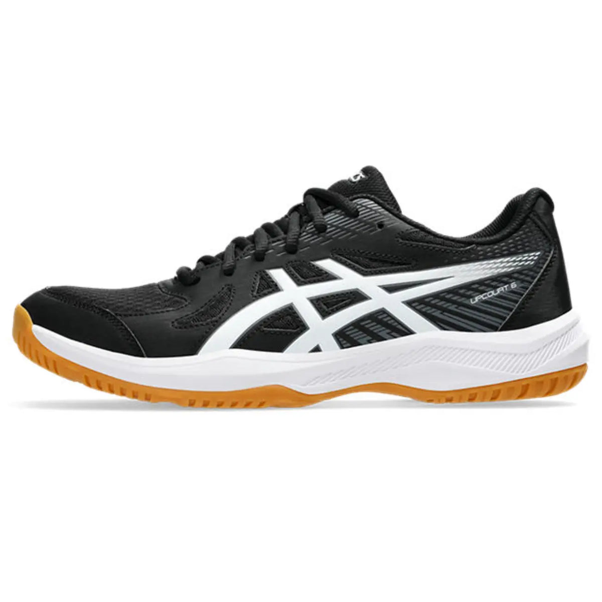 Asics Upcourt 6 - Black/White - Heren Hockeyschoen