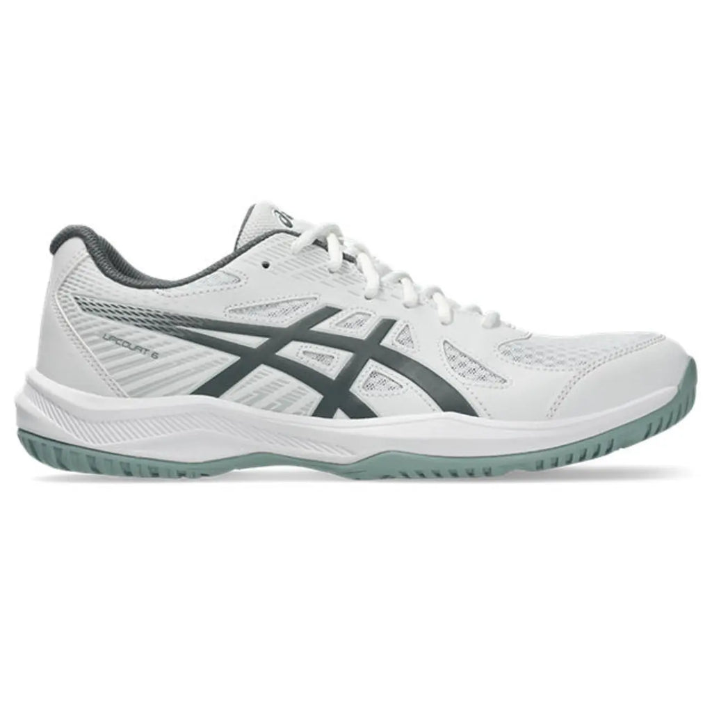 Asics Upcourt 6 - White/Steel Grey - Heren Hockeyschoen