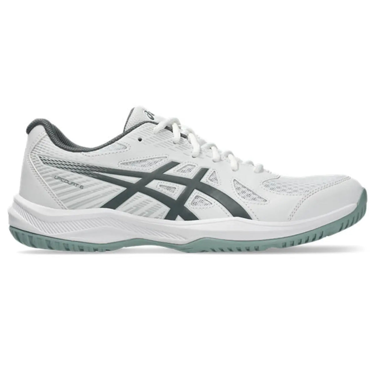Asics Upcourt 6 - White/Steel Grey - Heren Hockeyschoen