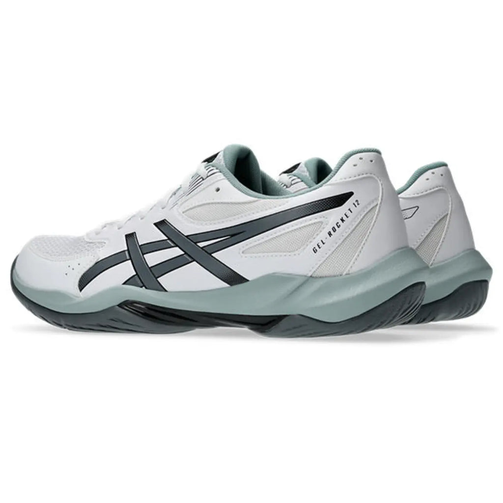 Asics GEL-Rocket 12 - White/Steel Grey - Heren Hockeyschoen