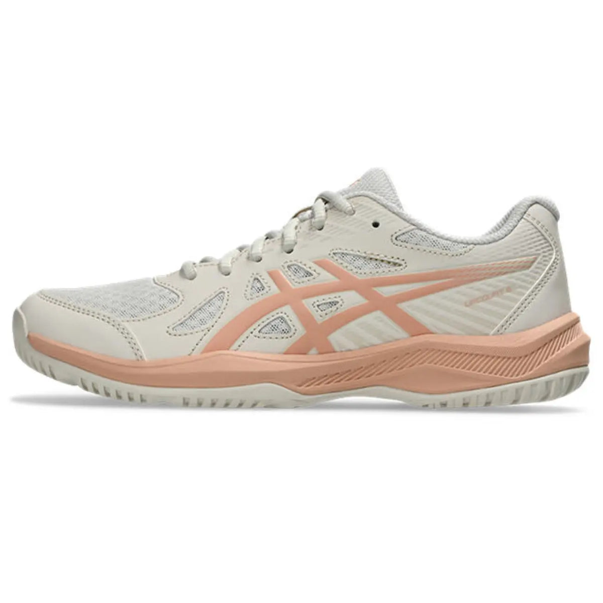 Asics Upcourt 6 - Soft Oat/Cantaloupe - Dames Hockeyschoen