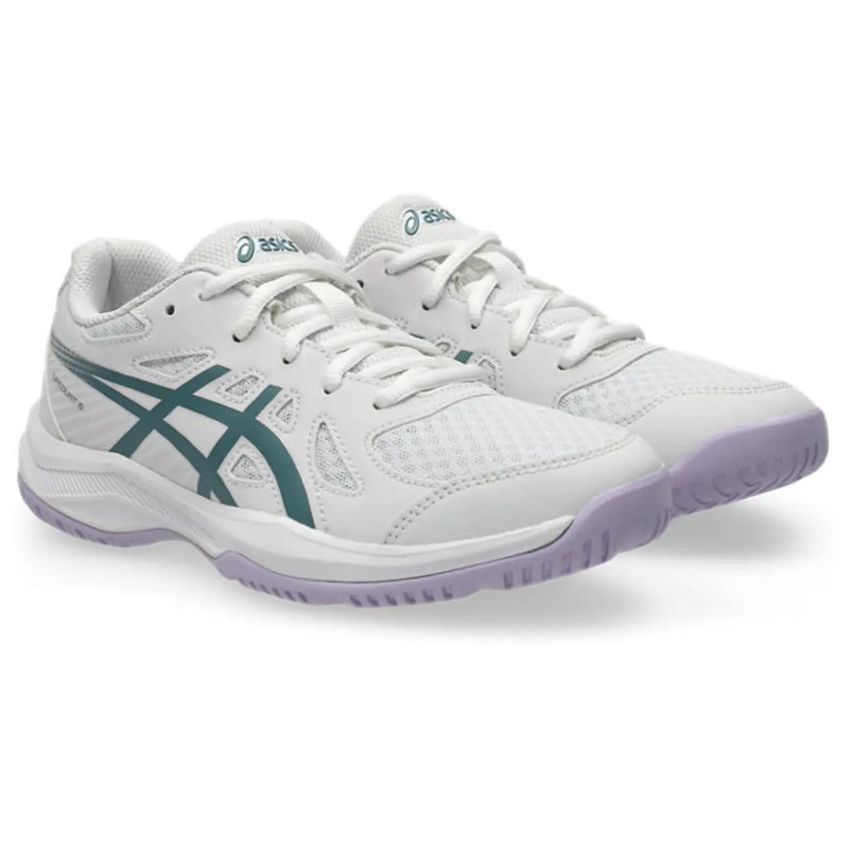 Asics Upcourt 6 GS - White/Foggy Teal - Junior Hockeyschoen