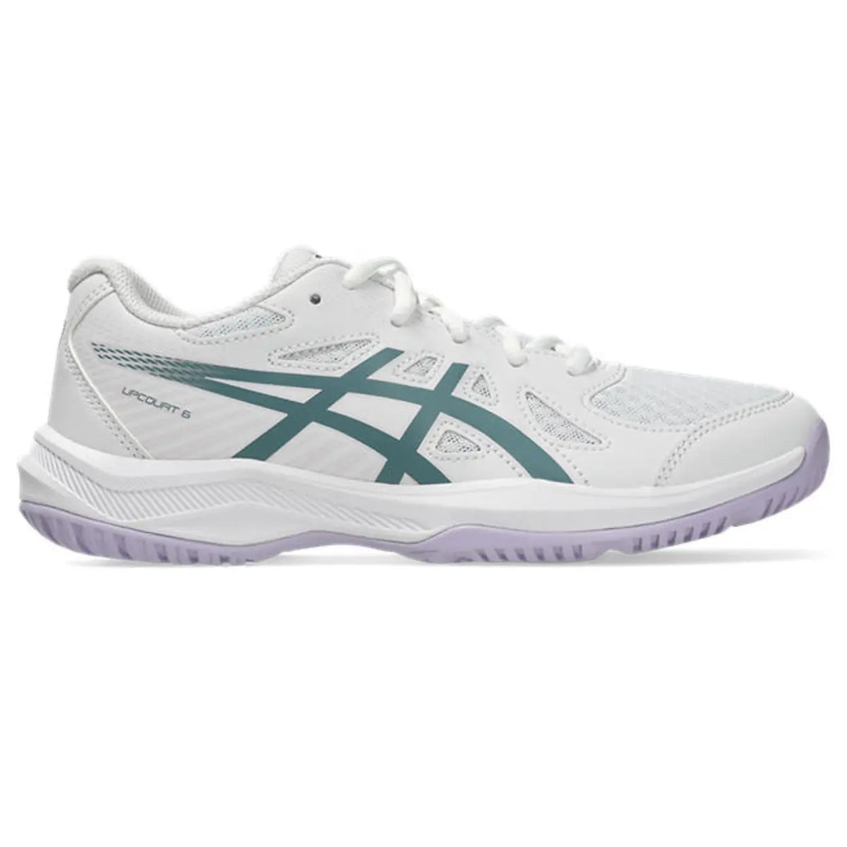 Asics Upcourt 6 GS - White/Foggy Teal - Junior Hockeyschoen