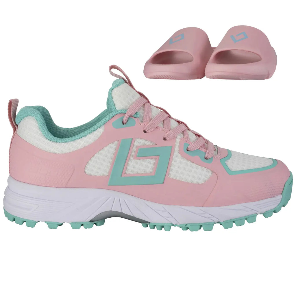Brabo Shoe Tribute L. Pink/Aqua + Slides Hockeyschoen