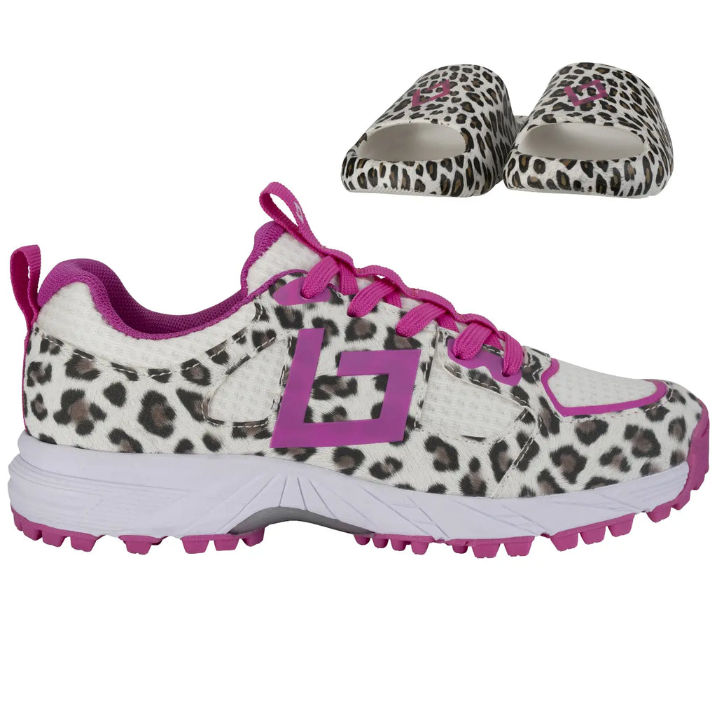 Brabo Shoe Tribute Leopard/Pink + Slides Hockeyschoen