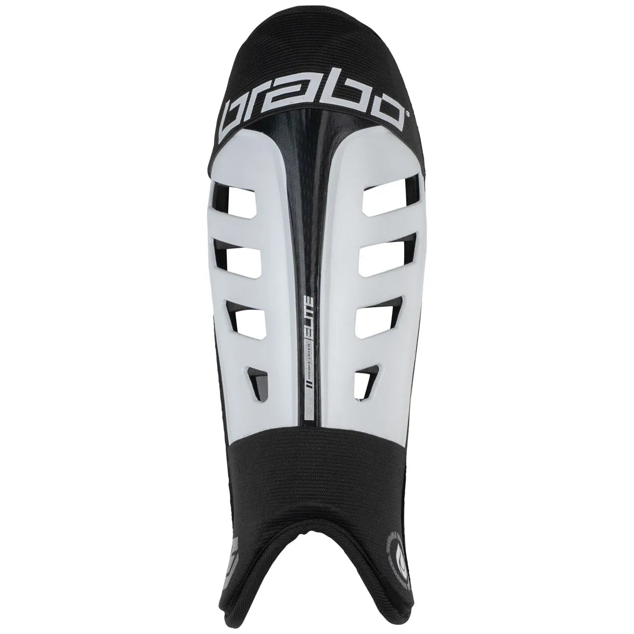Brabo Elite Shinguard White/Black Bescherming
