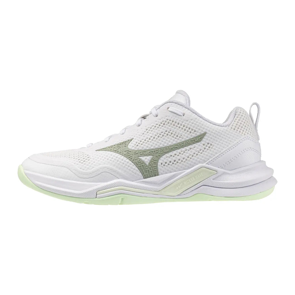 Mizuno Wave Stealth Pro Dames - White/Aqua Gray Hockeyschoen